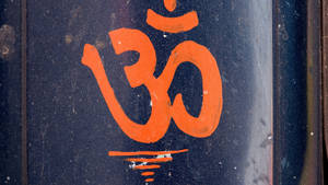 Om Orange Paint Wallpaper