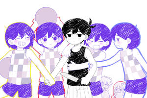 Omori Multiple Hugging Kels Wallpaper