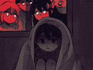 Omori Sunny Hiding Under Blanket Wallpaper