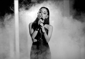 On Stage Ariana Grande Smoke Wallpaper