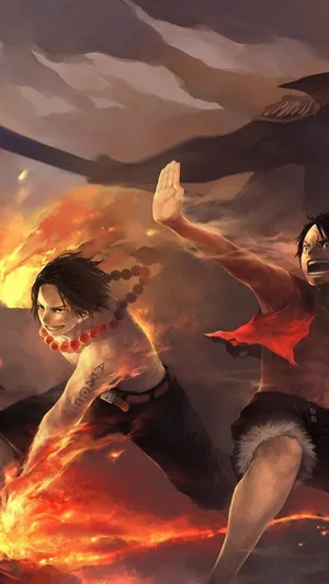 One Piece Ace And Luffy Phone Wallpaper