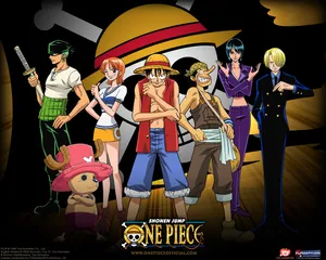 One Piece Characters In Ship Wallpaper