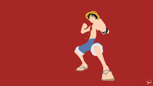 One Piece Luffy In Red Wallpaper