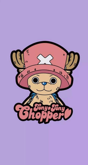 One Piece Phone Chopper On Purple Background Wallpaper