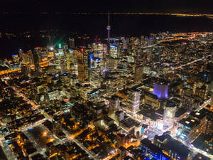 Ontario Aerial View At Night Wallpaper