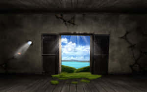 Open Door Landscape Wallpaper