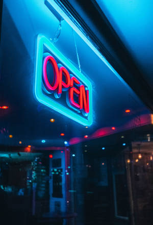 Open Neon Blue Iphone Wallpaper