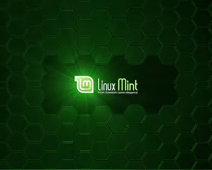Operating System Linux Mint Logo Hexagon Grid Wallpaper