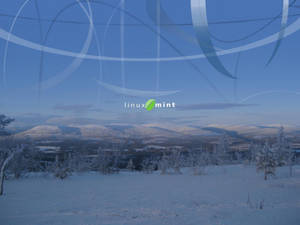 Operating System Linux Mint Logo On Winter Wallpaper