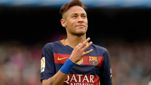 Optimistic Neymar In Fc Barcelona Wallpaper