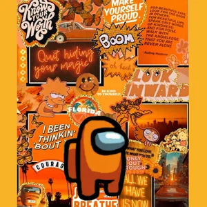 Orange Aesthetic Among Us Wallpaper