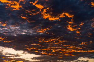 Orange And Black Sunset Clouds Wallpaper