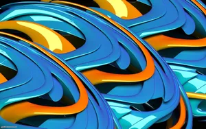 Orange And Blue Abstract Design Wallpaper