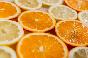 Orange And Lemon Slices Wallpaper