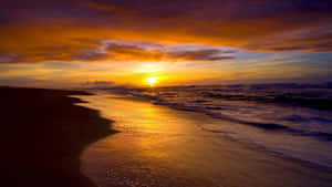 Orange Beach Sunset Desktop Wallpaper