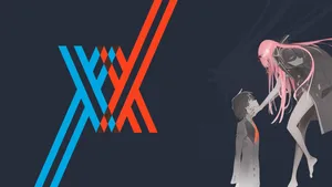 Orange Blue Darling In The Franxx Wallpaper