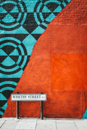 Orange Blue Whitby Street Art Wallpaper