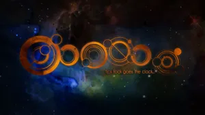 Orange Circular Gallifreyan Doctor Who Wallpaper