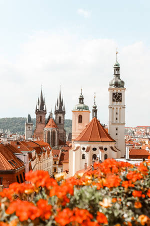 Orange Cityscape Czech Republic Wallpaper