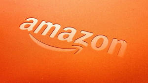 Orange Debossed Amazon Logo Wallpaper