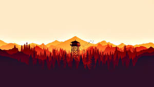 Orange Firewatch Tower Wallpaper