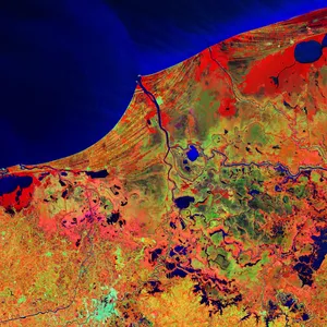 Orange Green Earth Surface Wallpaper