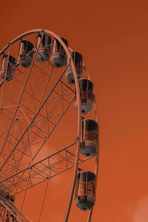 Orange Grunge Ferris Wheel Aesthetic.jpg Wallpaper