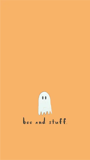 Orange Halloween Grunge Ghost Wallpaper