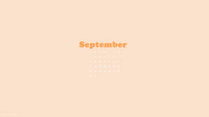 Orange Minimalist September Calendar Wallpaper