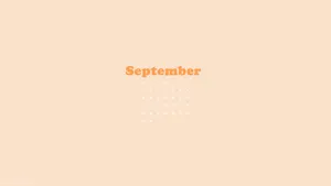 Orange Minimalist September Calendar Wallpaper