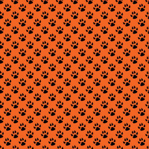 Orange Paw Print Patterns Wallpaper