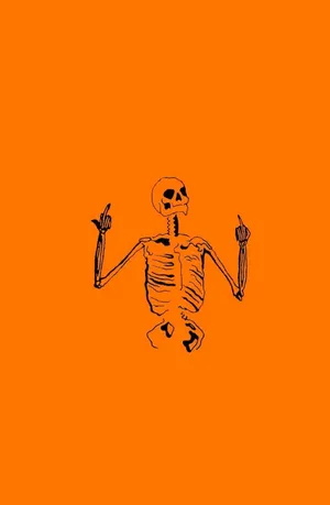 Orange Skeleton Grunge Aesthetic Wallpaper