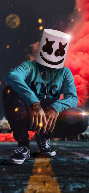 Orange Smoke Marshmello Hd Iphone Wallpaper