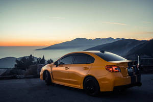 Orange Sunset Subaru Wrx Sti 4k Wallpaper