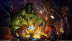Orc Playing The Card Game Hearthstone Desktop Wallpaper