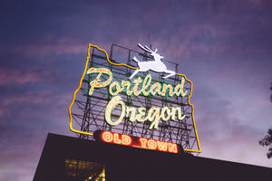 Oregon White Stag Sign Wallpaper