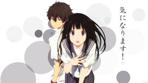 Oreki Houtarou And Eru Chitanda Engrossed In Conversation Wallpaper