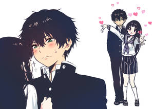 Oreki Houtarou Blushing Wallpaper