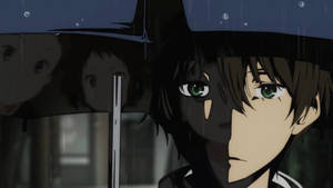 Oreki Houtarou Under Rain Wallpaper