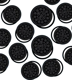 Oreo Cookies On A Black Background Wallpaper