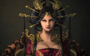 Oriental Woman Fantasy Art Wallpaper