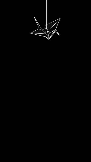 Origami Crane Black White Iphone Wallpaper