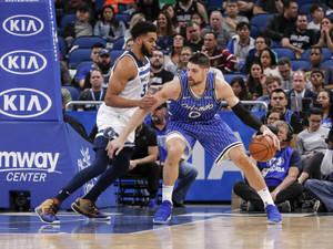 Orlando Magic's Nikola Vucevic In Action Wallpaper