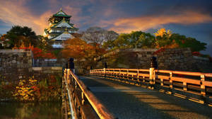 Osaka Castle Gokuraku Bridge Wallpaper