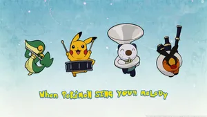 Oshawott And Pokémon Band Wallpaper