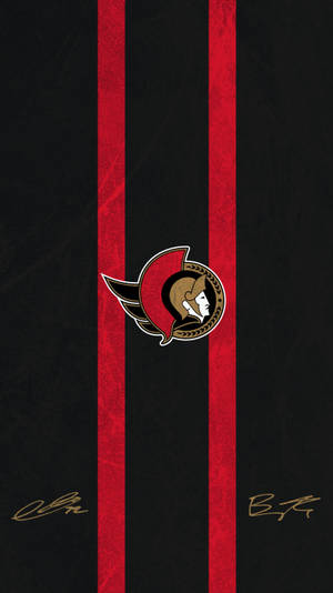 Ottawa Senators Logo With Signatures Wallpaper