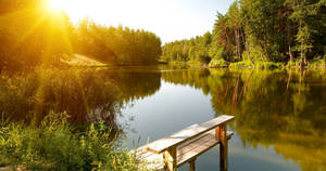 Outdoor Lake Dock Wallpaper