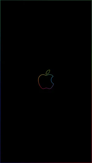 Outline Apple Logo Rainbow Wallpaper