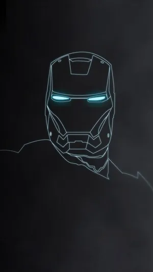 Outline Art Iron Man Iphone Wallpaper