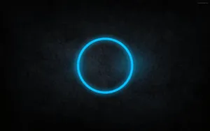 Outline Blue Neon Circle Wallpaper